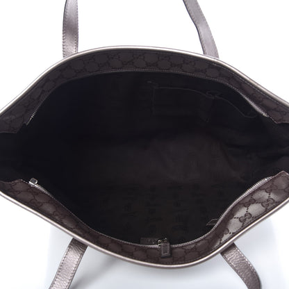 Gucci Imprime Monogram Medium Zippered Shopping Tote Pewter 5 of 10
