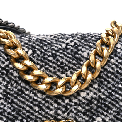 Chanel Tweed Quilted Medium Chanel 19 Flap Grey 8 of 10