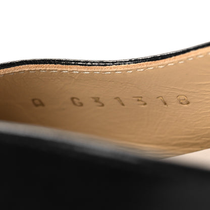 Chanel Goatskin Grosgrain Cap Toe CC Slingback Sandals 36 Black 6 of 9