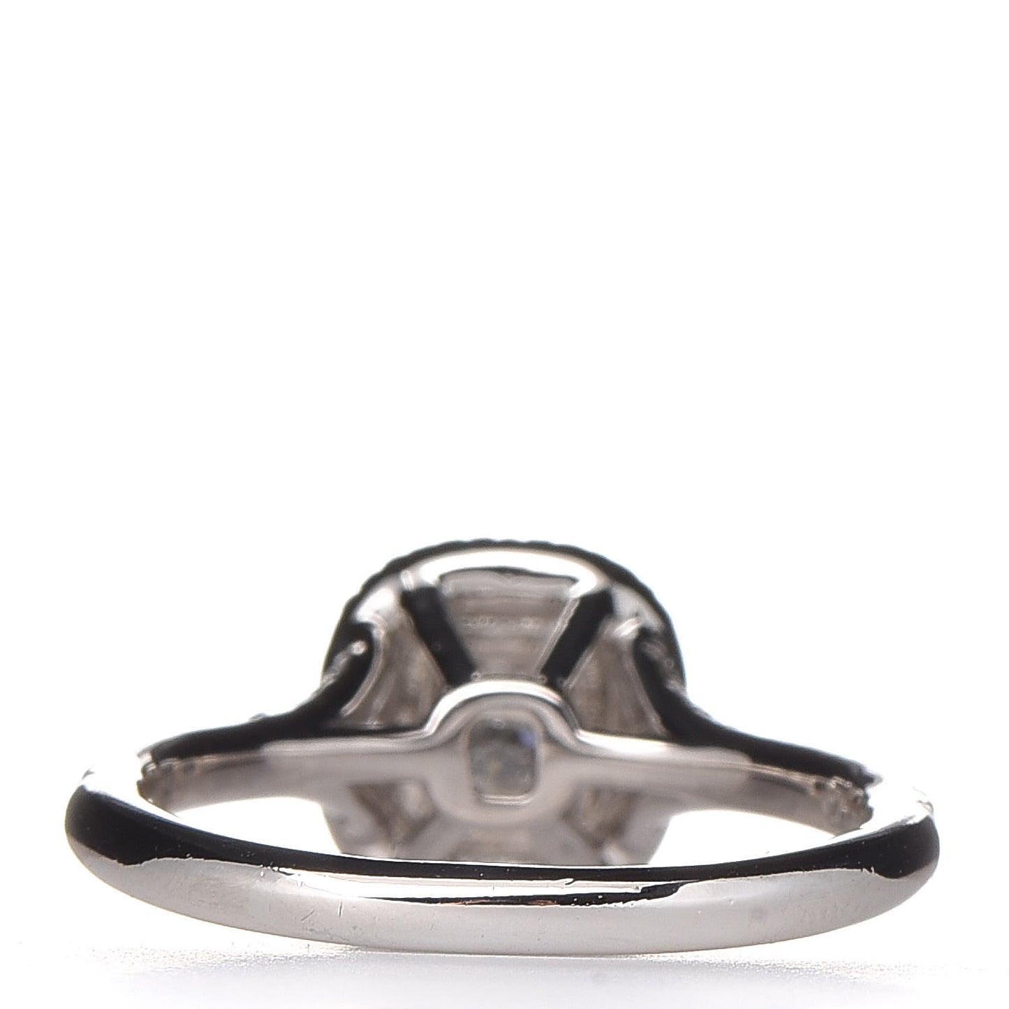 Platinum Diamond .20ct Soleste Cushion Cut Double Halo Engagement Ring 49 4.75