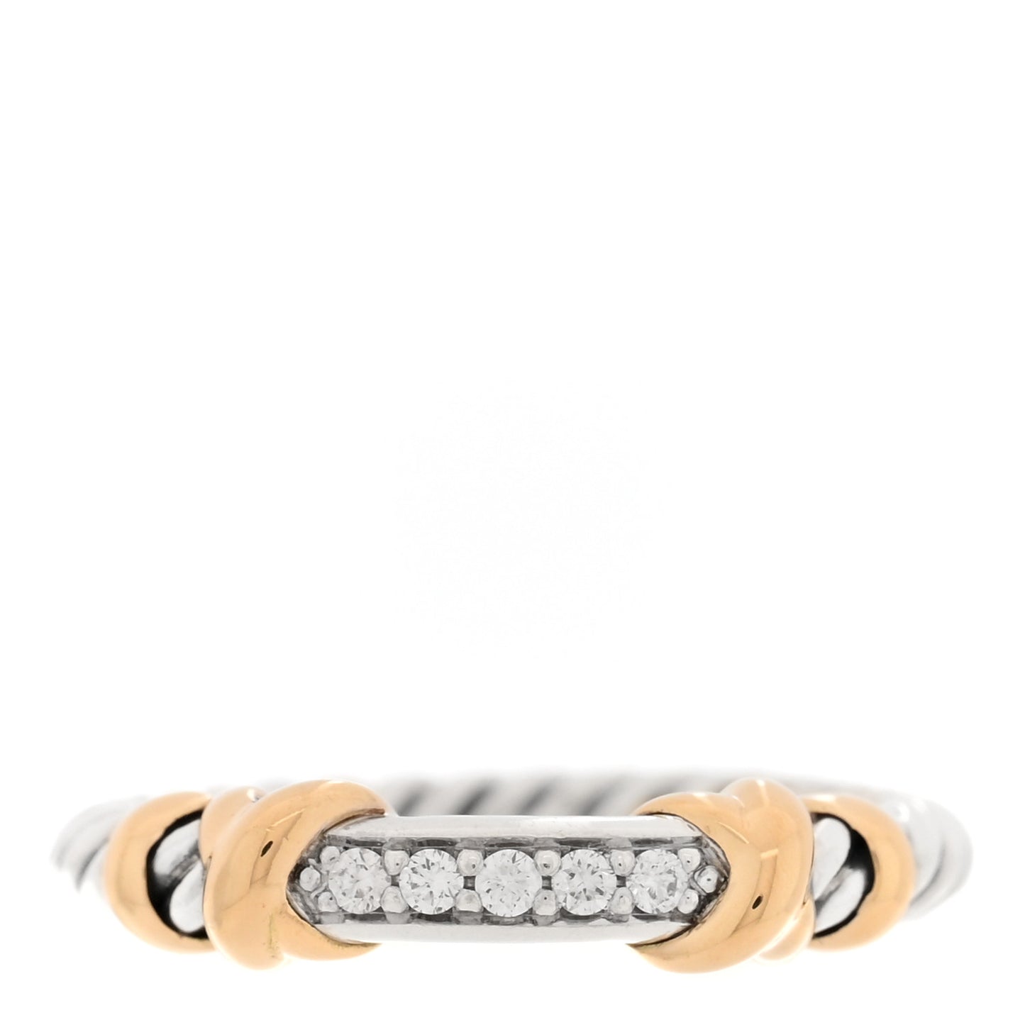 Sterling Silver 18K Yellow Gold Diamond Petite Helena Wrap Ring 48 4.5