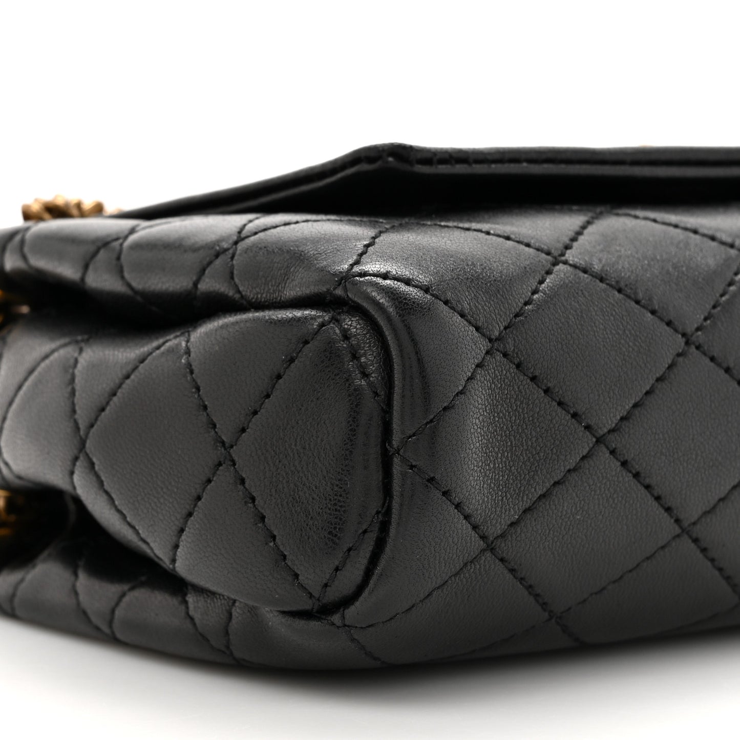 Lambskin Quilted Monogram Mini Nolita Black