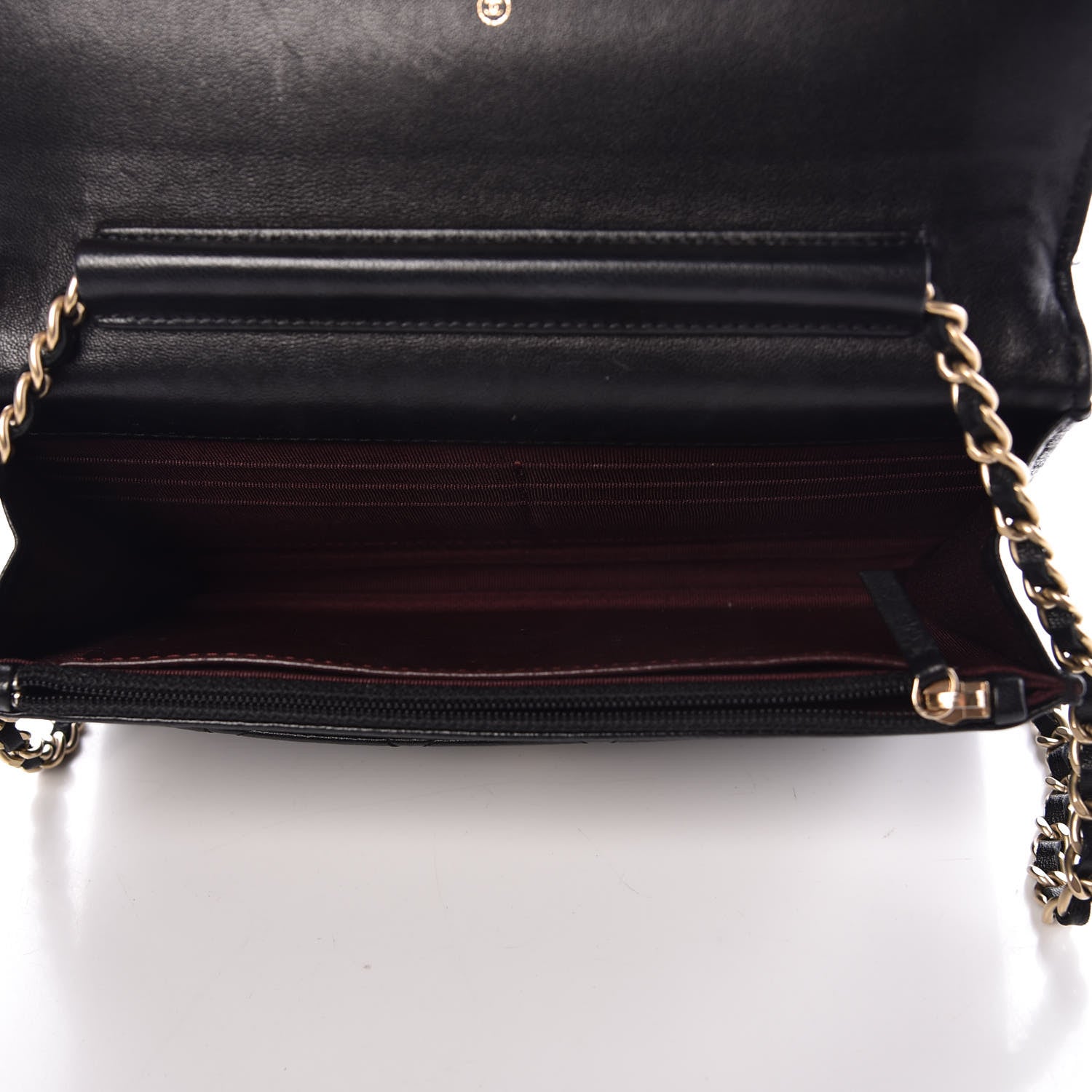Chanel Lambskin Quilted Wallet On Chain WOC Black 5 of 10
