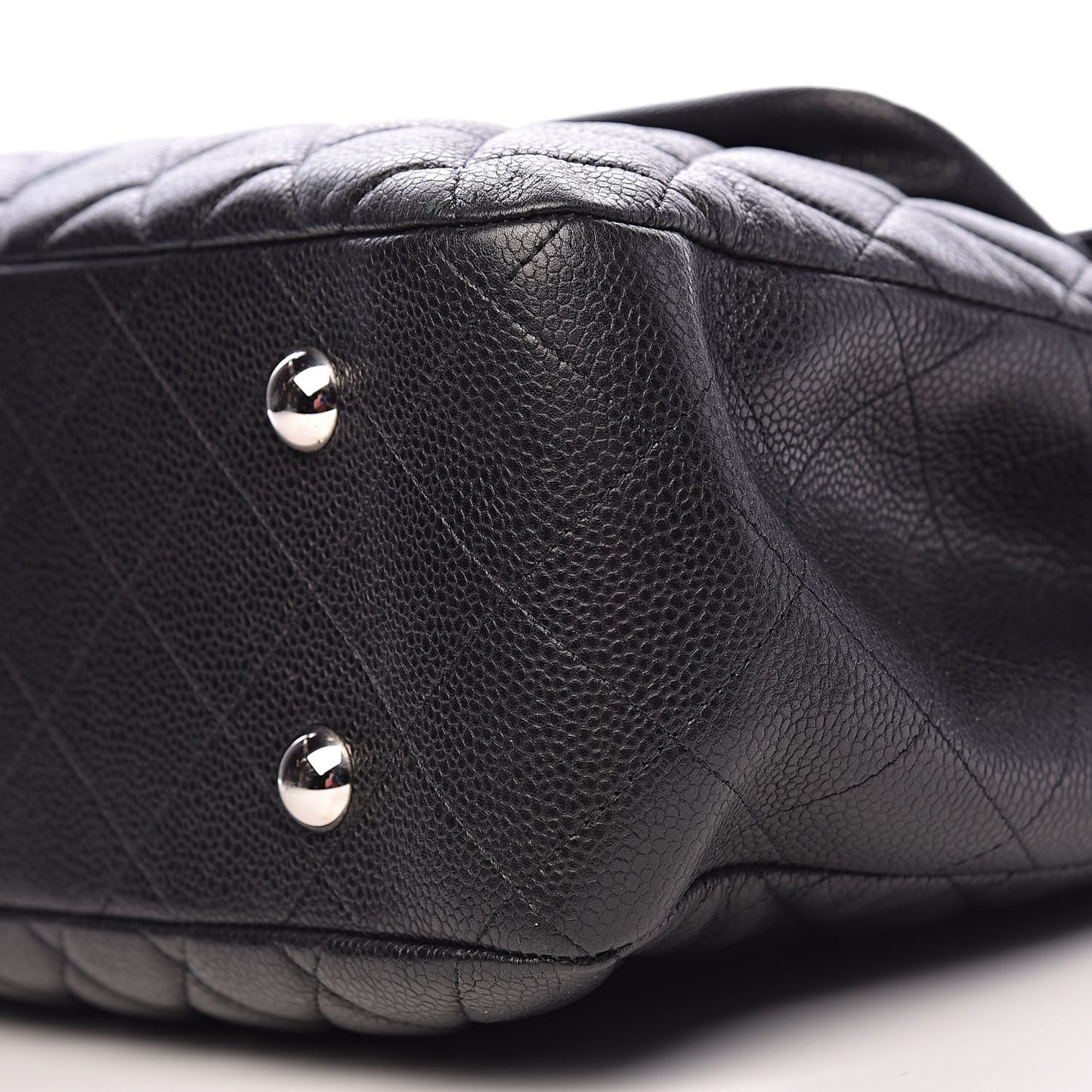 Caviar Quilted Flap Tote Black