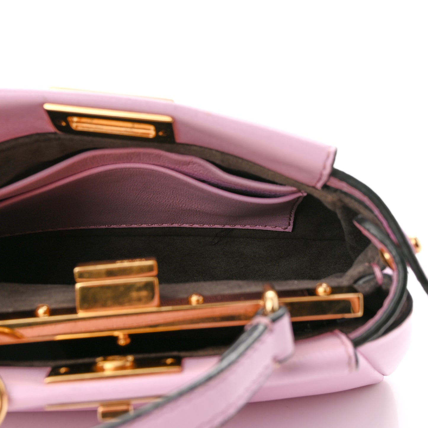 Shiny Nappa Micro Peekaboo Iconic Satchel Lavanda