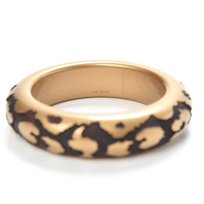 Louis Vuitton Lacquer Wood Leomonogram Bangle Bracelet Gold 5 of 6