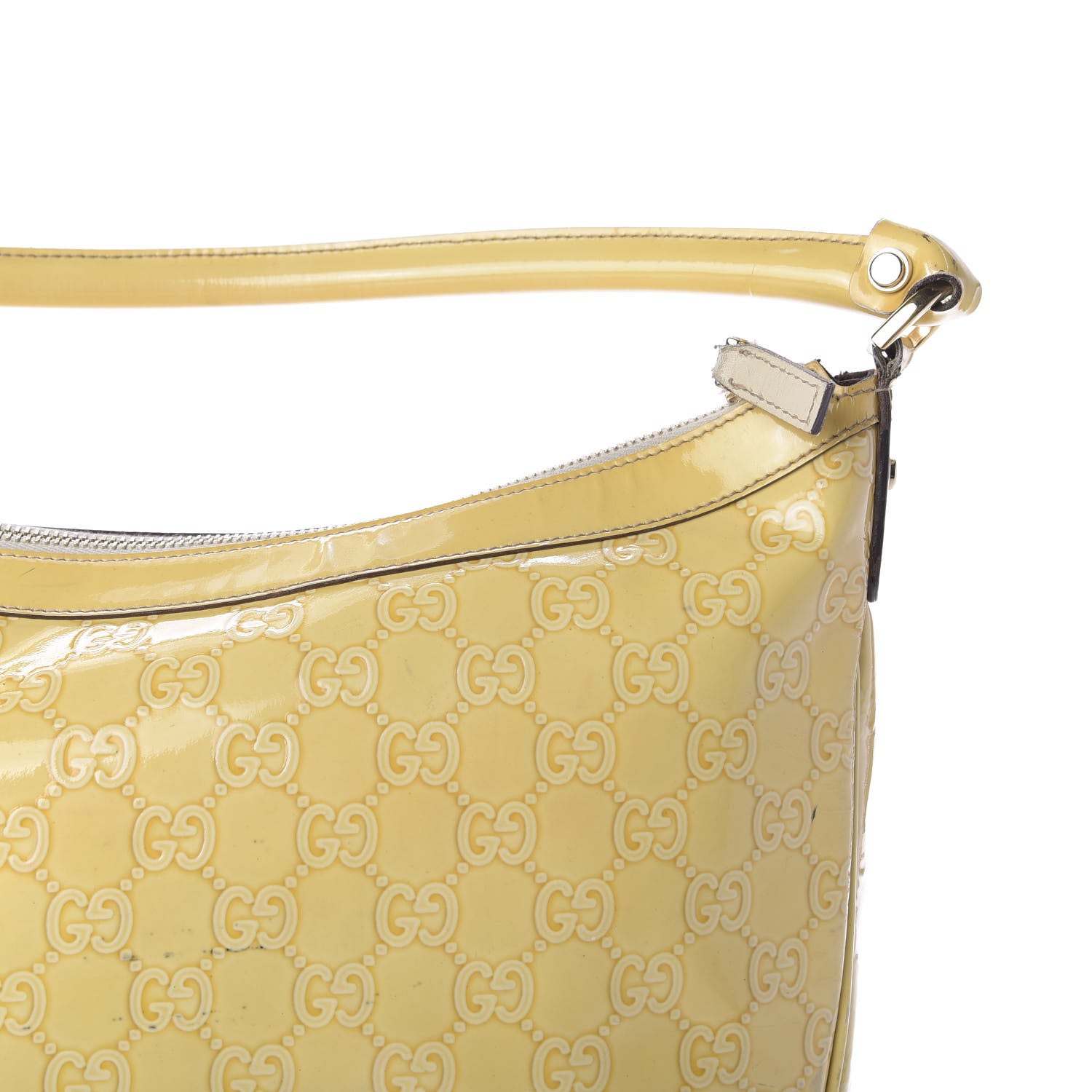 Gucci Patent Guccissima Pocket Hobo Yellow 11 of 15