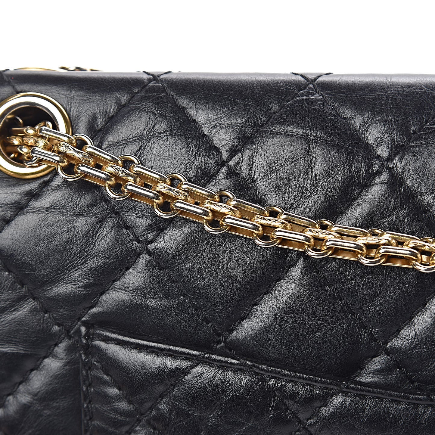 Aged Calfskin Quilted 2.55 Reissue 226 Flap Black