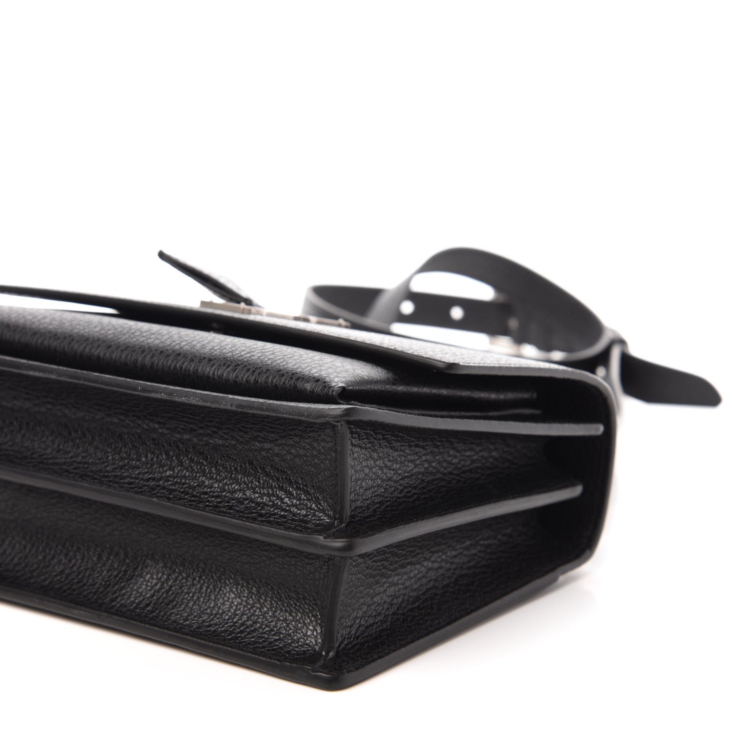 Saint Laurent Grained Calfskin Medium Monogram Sunset Satchel Black 9 of 10