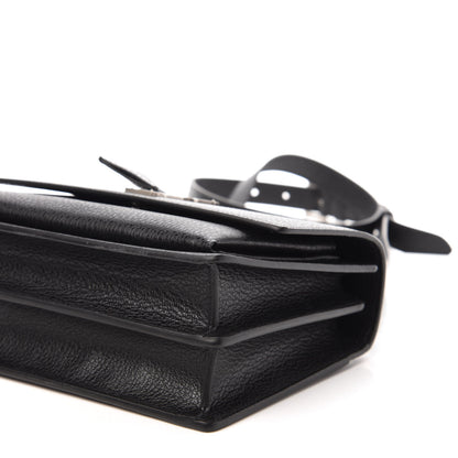 Saint Laurent Grained Calfskin Medium Monogram Sunset Satchel Black 9 of 10