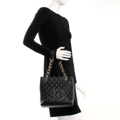 Chanel Caviar Quilted Petit Shopping Tote PST Black 2 of 11