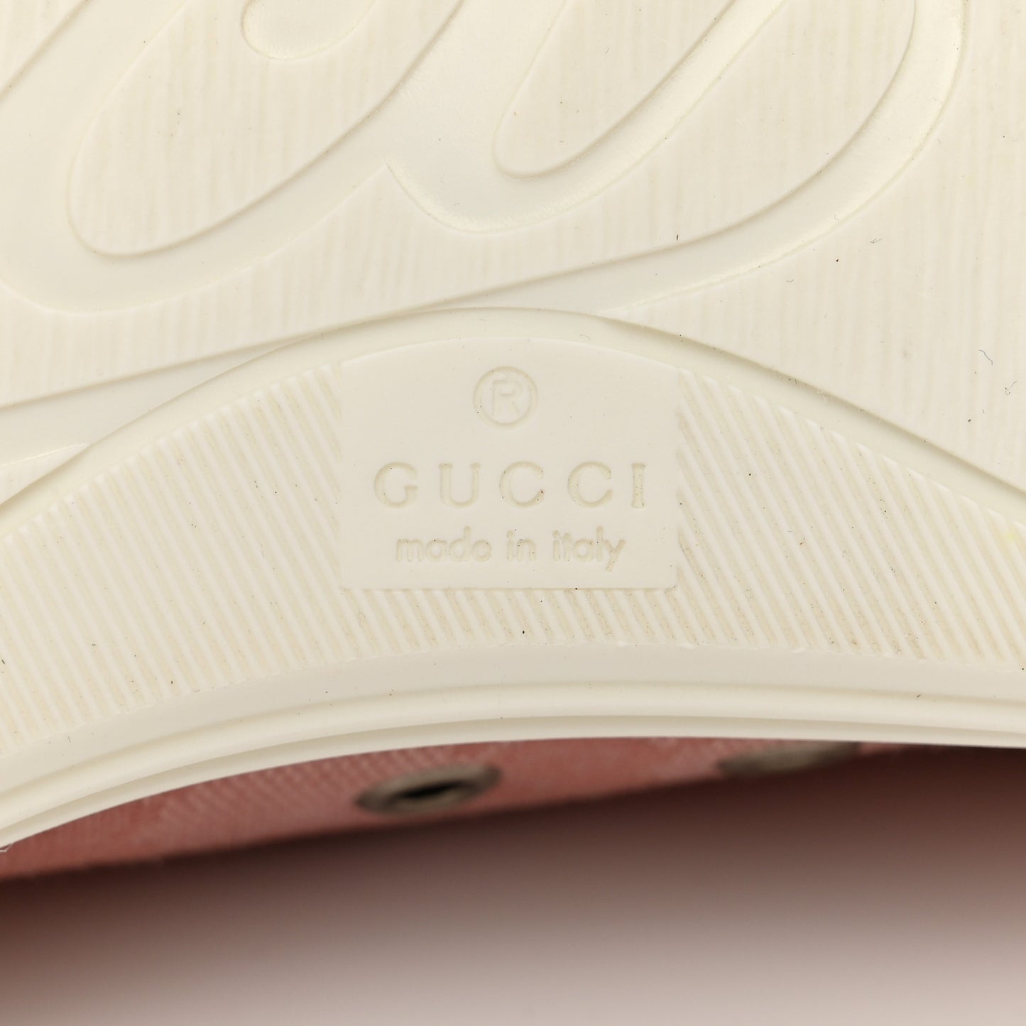 GG Monogram Calfskin Womens Low Top Sneakers 37 Pink Soft Pink