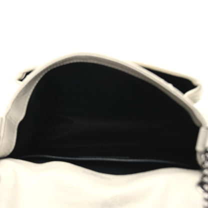 Saint Laurent Crinkled Calfskin Matelasse Monogram Baby Niki Chain Satchel Blanc Vintage 5 of 14
