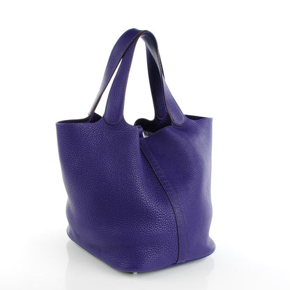 Hermes Taurillon Clemence Picotin Lock 26 GM Iris 3 of 10