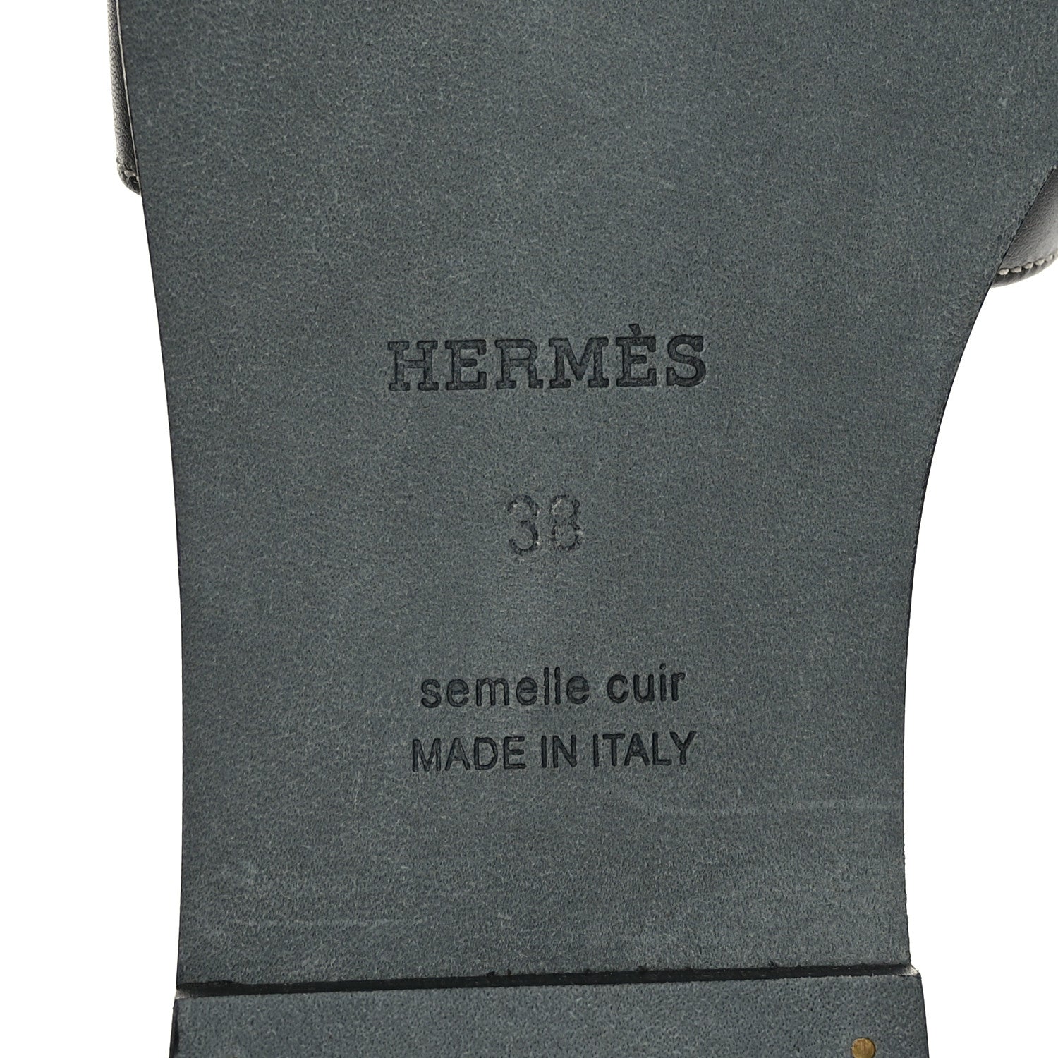 Hermes Box Calfskin Oran Sandals 38 Black 8 of 9
