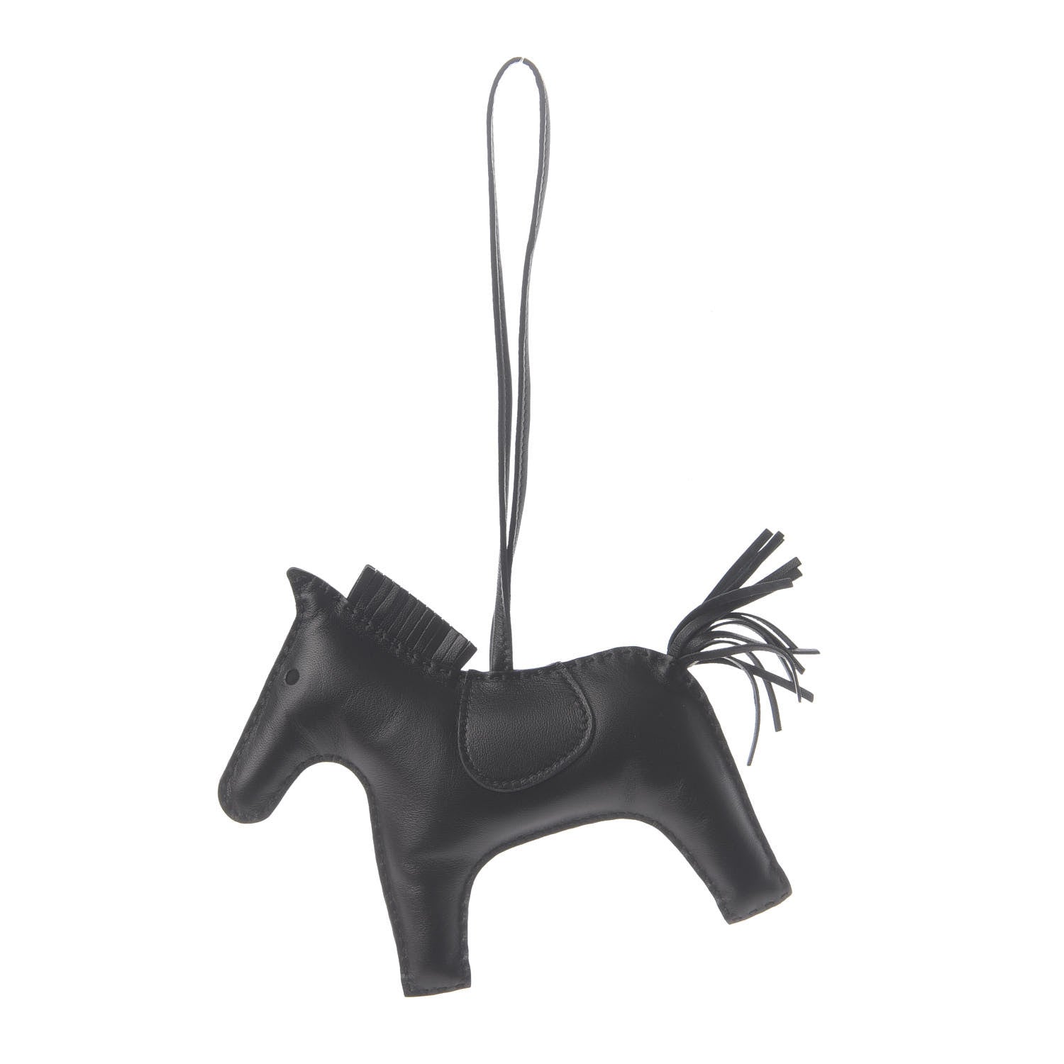 Hermes Milo Lambskin Grigri Rodeo Horse Bag Charm GM So Black 1 of 4