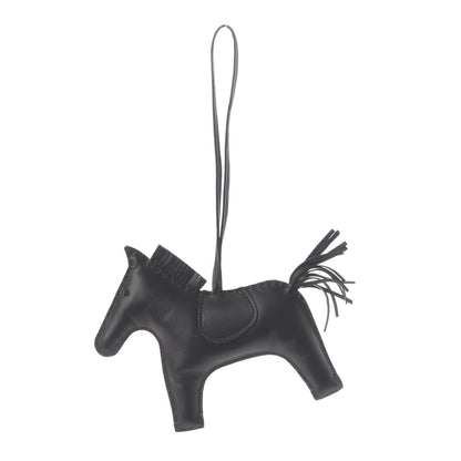 Hermes Milo Lambskin Grigri Rodeo Horse Bag Charm GM So Black 1 of 4