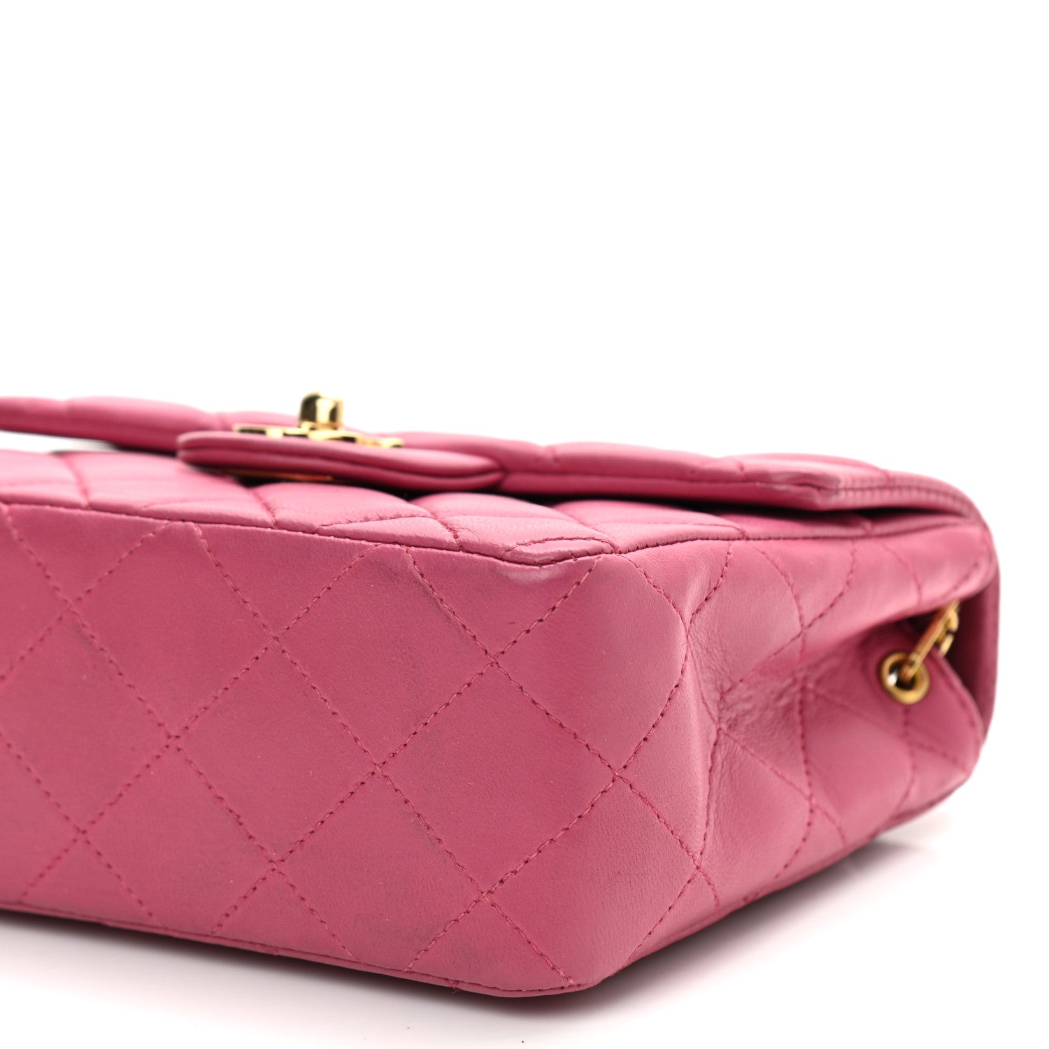 Chanel Lambskin Quilted Mini Square Flap Bag Pink 10 of 11
