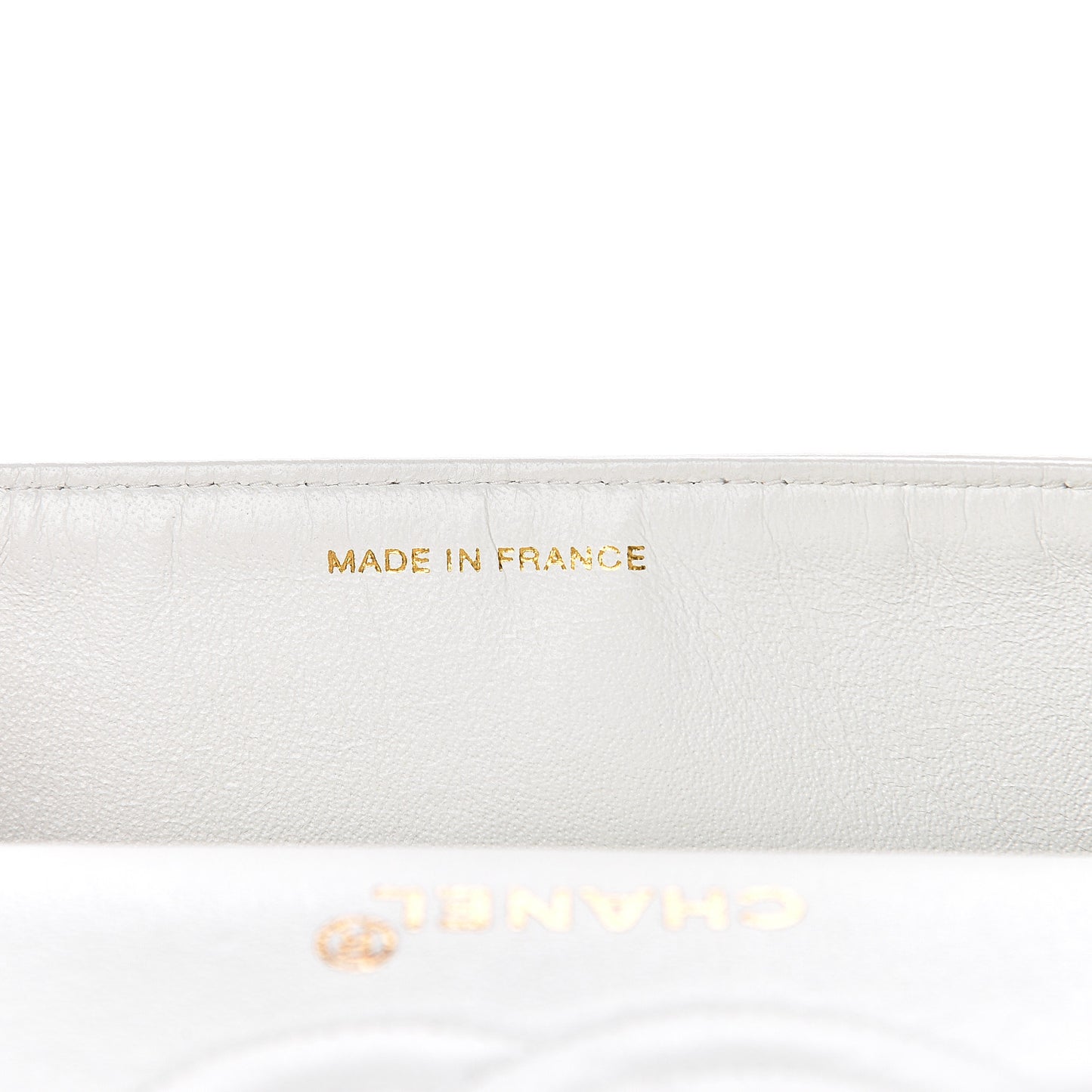 Lambskin Quilted Medium Double Flap White