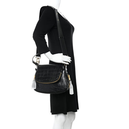 Tom Ford Calfskin Croc-Embossed Medium Jennifer Black 2 of 12