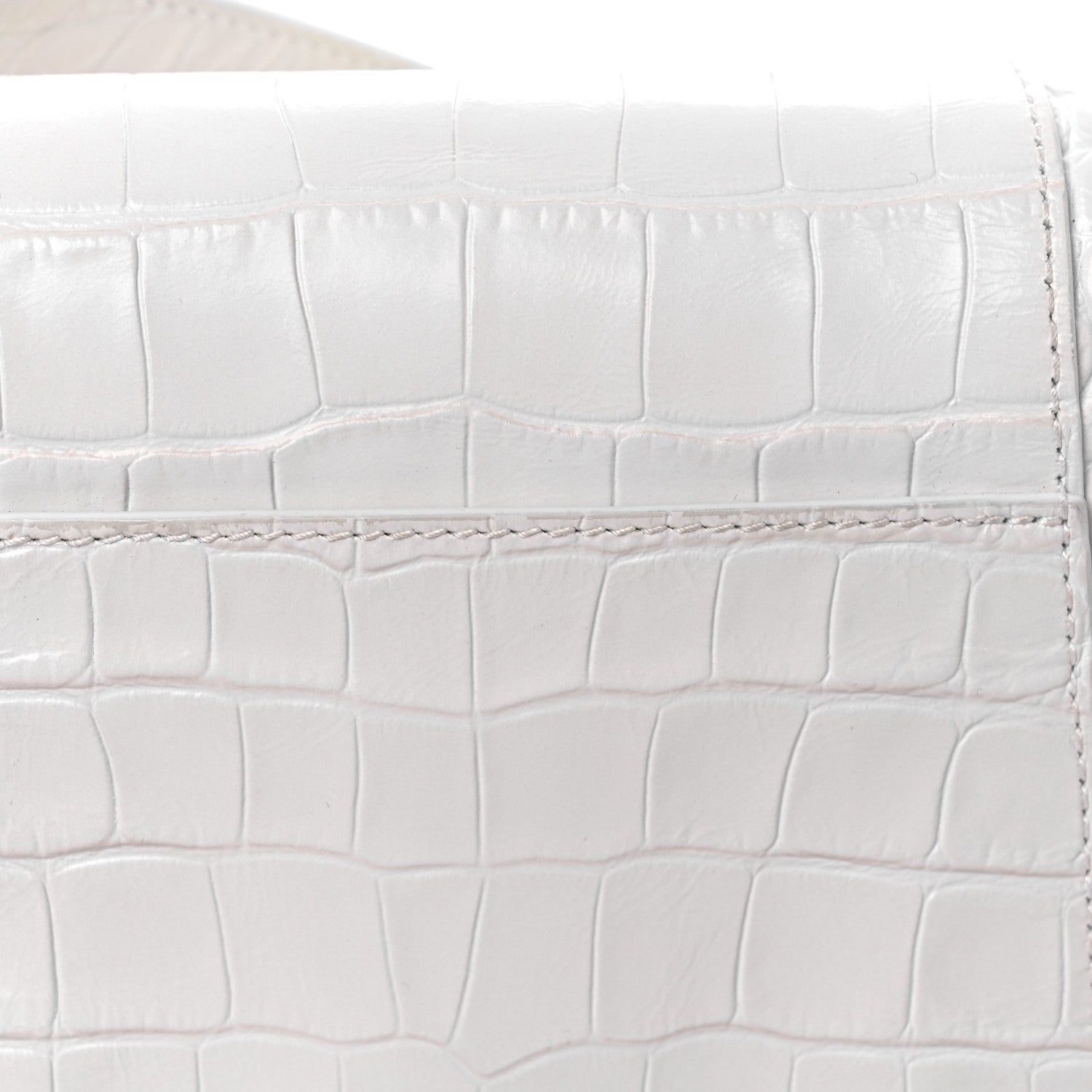 Balenciaga Extra Supple Calfskin Crocodile Embossed XS Downtown Shoulder Bag White 17 of 21