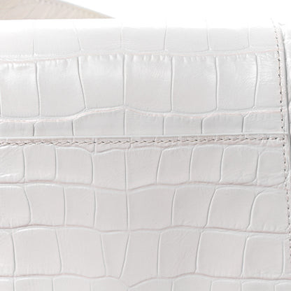 Balenciaga Extra Supple Calfskin Crocodile Embossed XS Downtown Shoulder Bag White 17 of 21