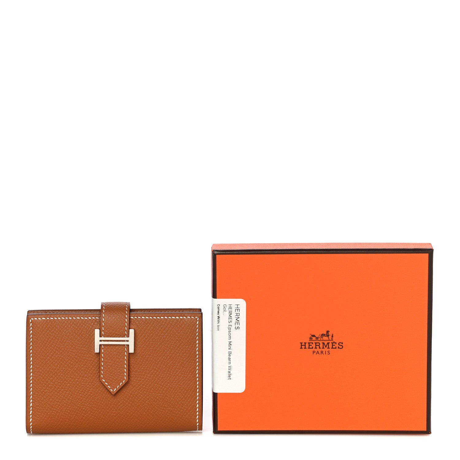Hermes Epsom Bearn Card Holder Wallet Gold 14 of 14
