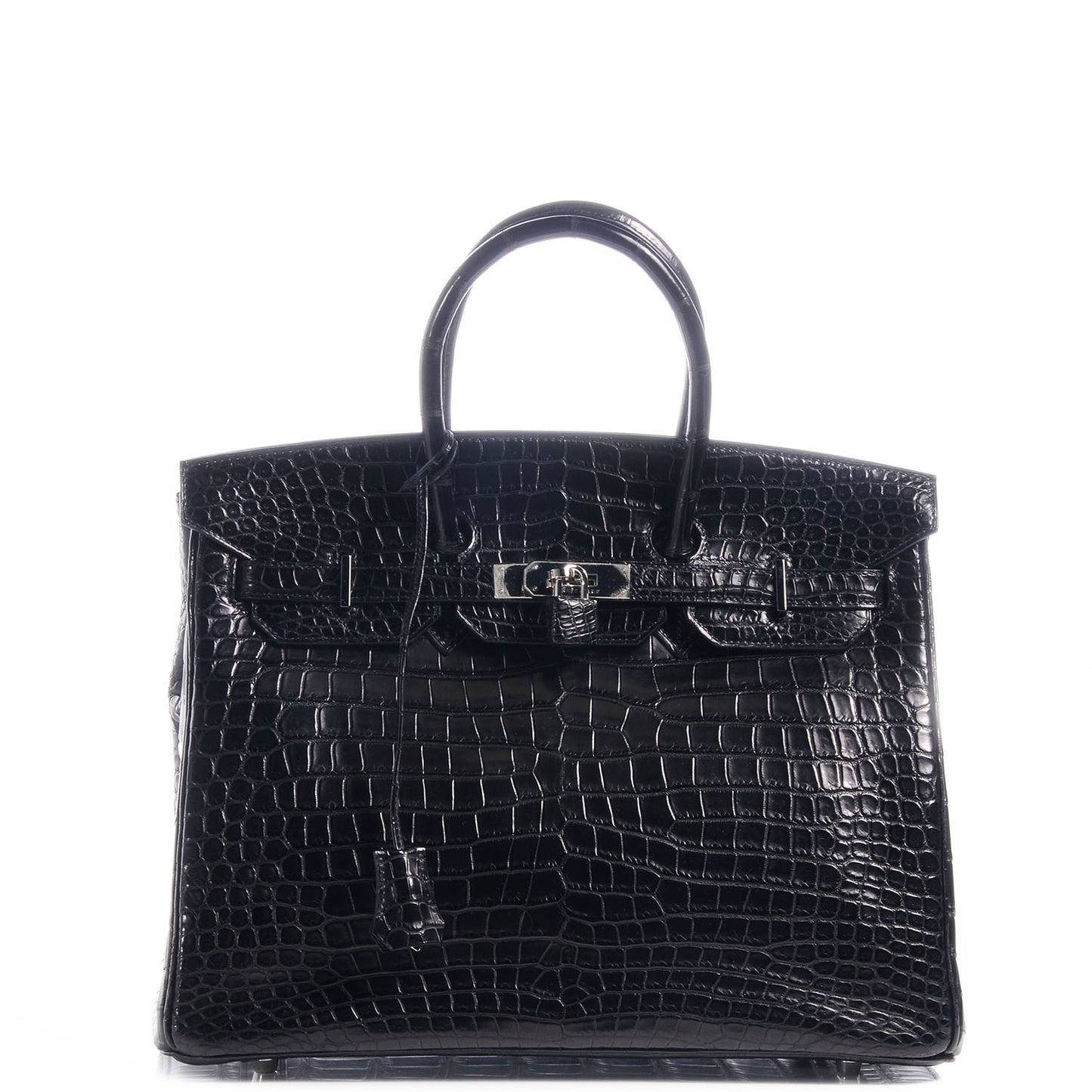 Matte Porosus Crocodile Birkin 35 Black