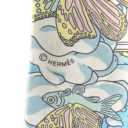 Hermes Silk Sur Mon Nuage Twilly Abricot Bleu Multicolor 4 of 4
