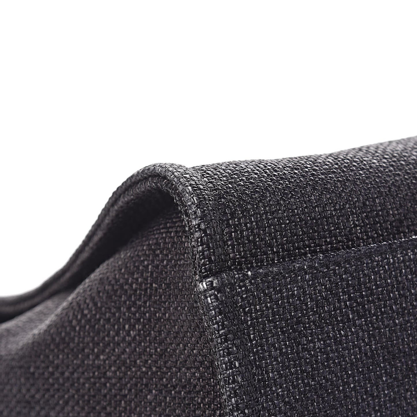 Woven Straw Raffia Large Deauville Tote Black