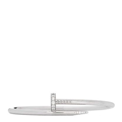 Cartier 18K White Gold Diamond Juste Un Clou Bracelet 19 1 of 3