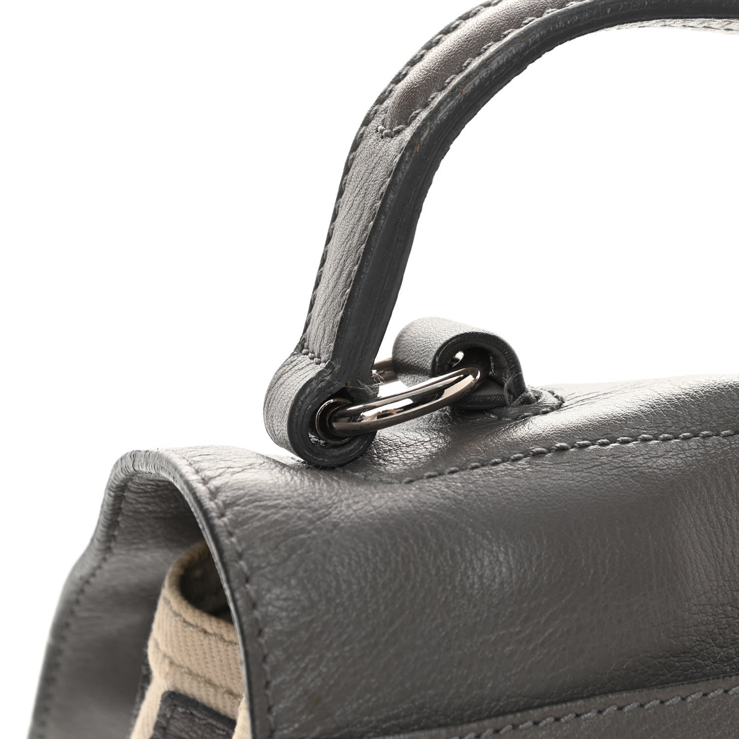 Saint Laurent Calfskin Canvas Large Muse Two Grey 17 of 21