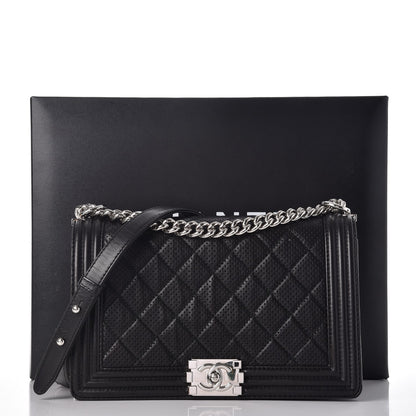 Chanel Perforated Lambskin Quilted New Medium Boy Flap Black 10 of 10