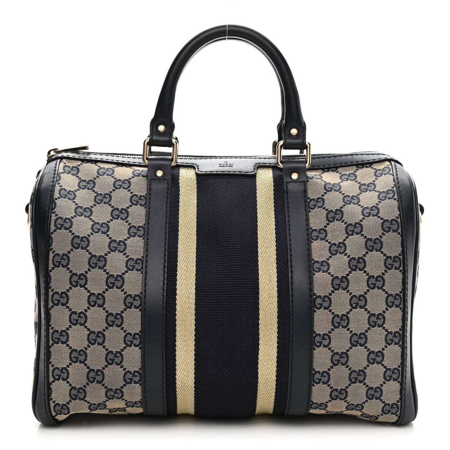 Monogram Vintage Web Medium Boston Gold Navy