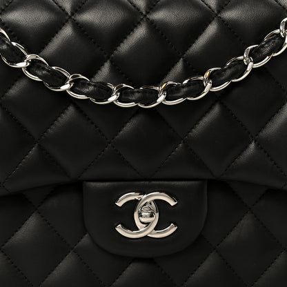 Chanel Lambskin Quilted Jumbo Double Flap Black 9 of 11
