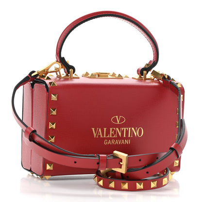 Valentino Garavani Grainy Calfskin Rockstud Alcove Box Top-Handle Bag Rouge Pur 3 of 12