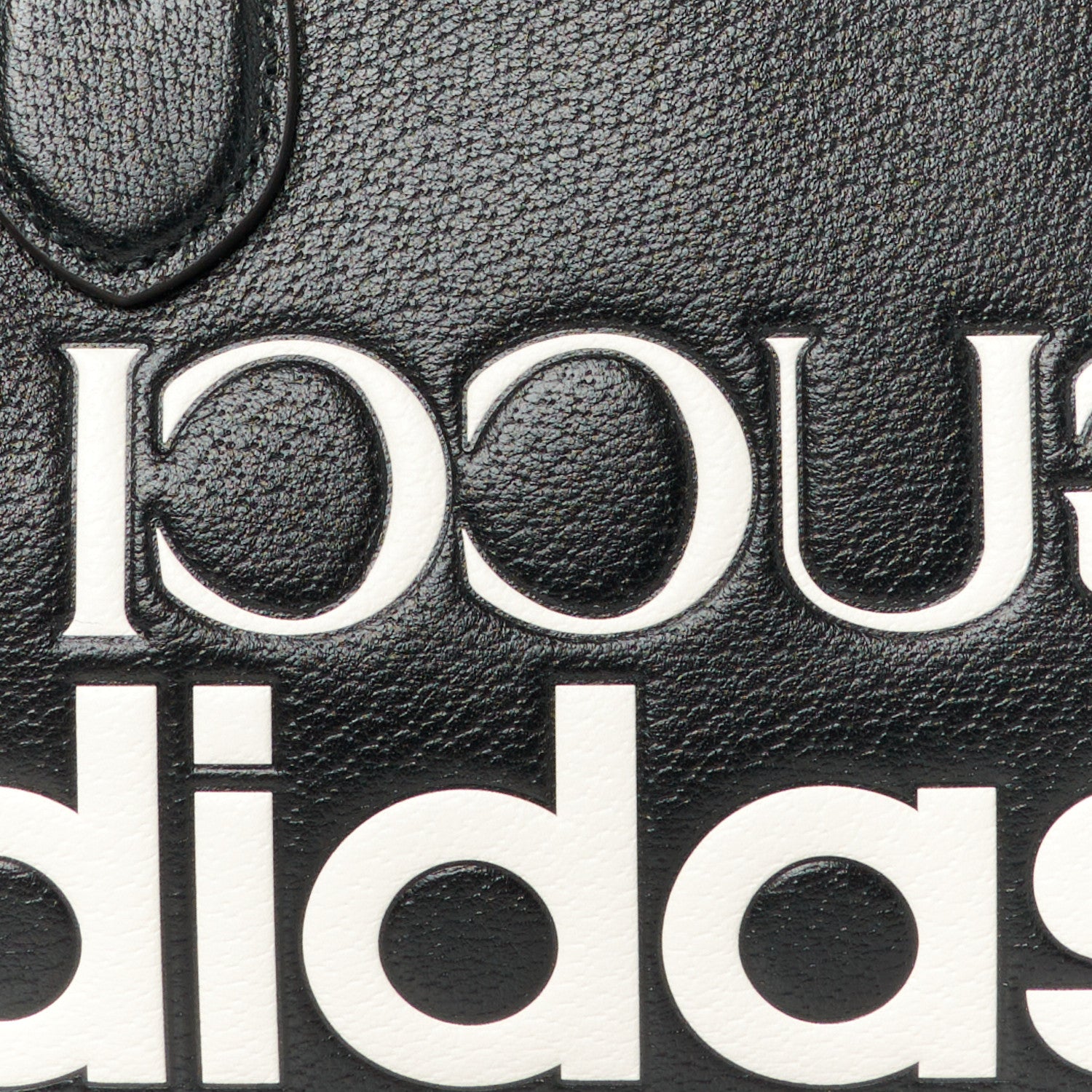 Gucci X ADIDAS Textured Dollar Calfskin Web Trefoil Logo Embossed Mini Bowling Bag Black Off White 8 of 10
