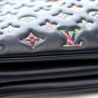 Louis Vuitton Lambskin Embossed Monogram LV Garden Coussin MM Navy Blue 14 of 15