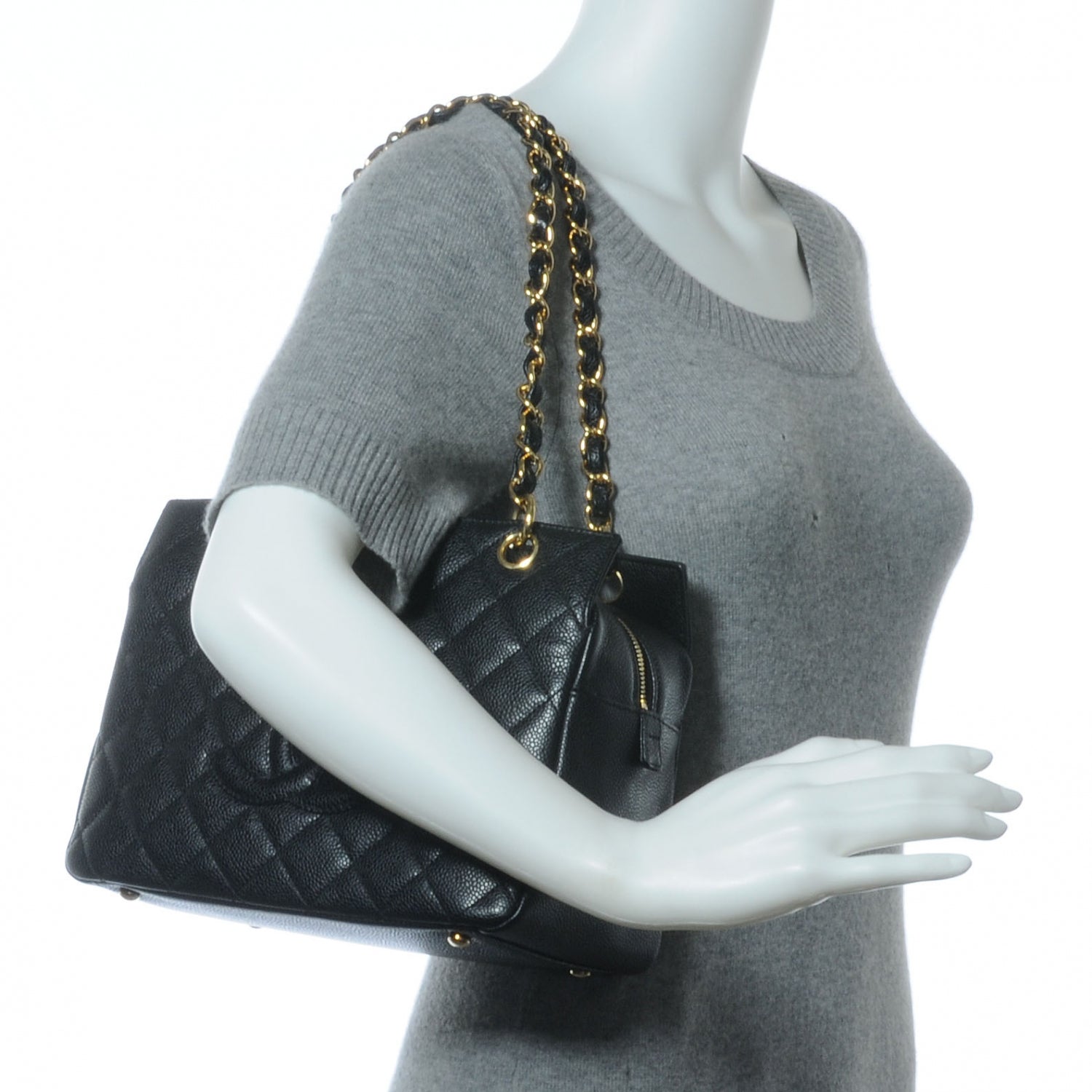 Chanel Caviar Quilted Petit Timeless Tote PTT Black 2 of 7