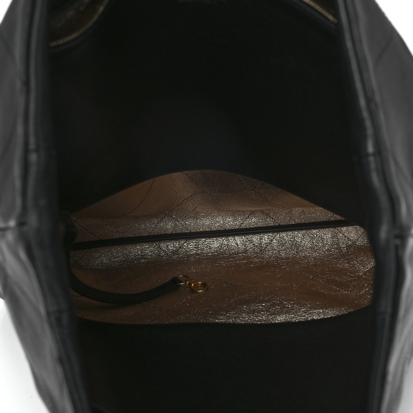 Calfskin Stitched Maxi Shopping Bag Black