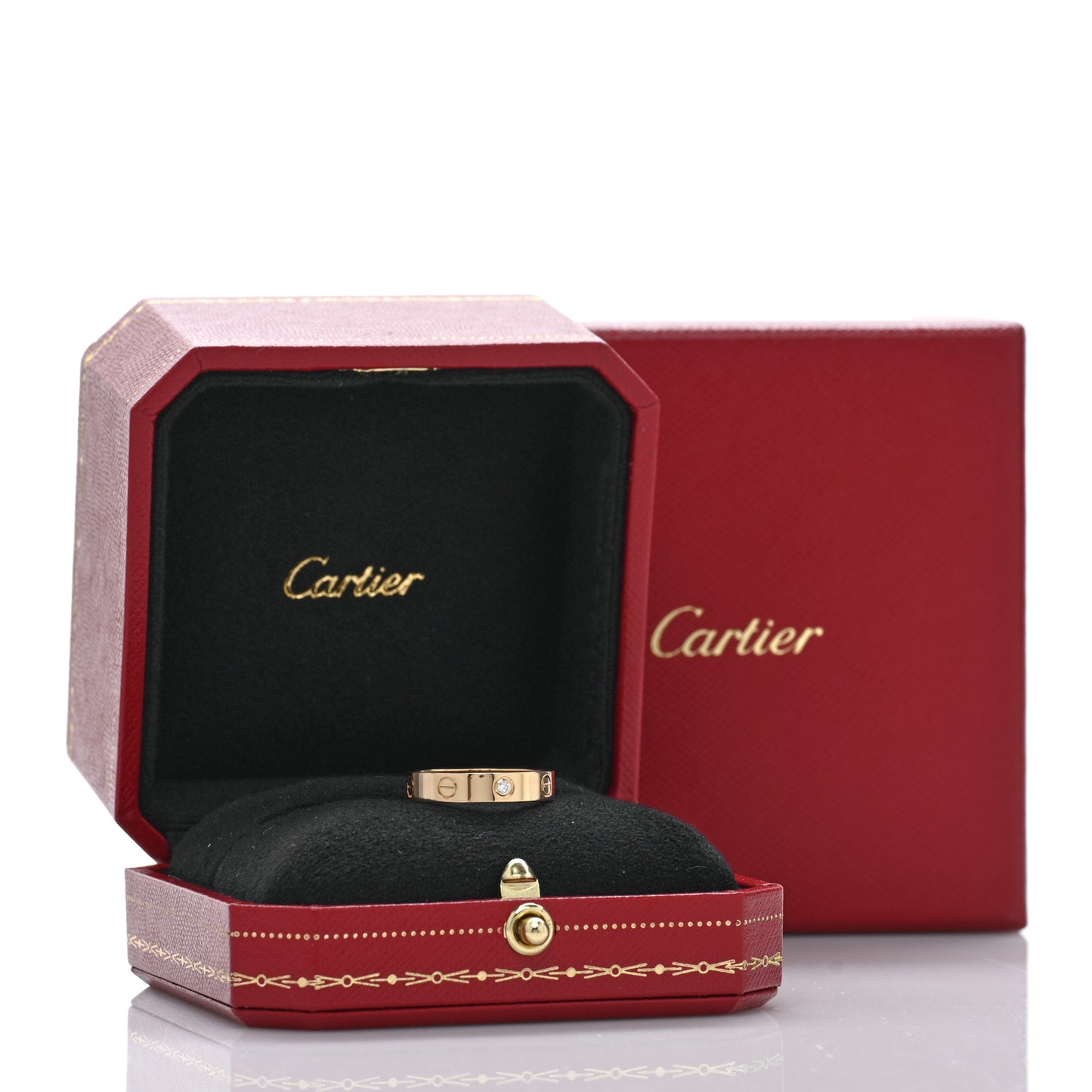 18K Yellow Gold Diamond 4mm LOVE Wedding Band Ring 53 6.25