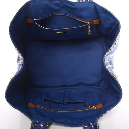 Prada Canapa Tote Blue White 7 of 14