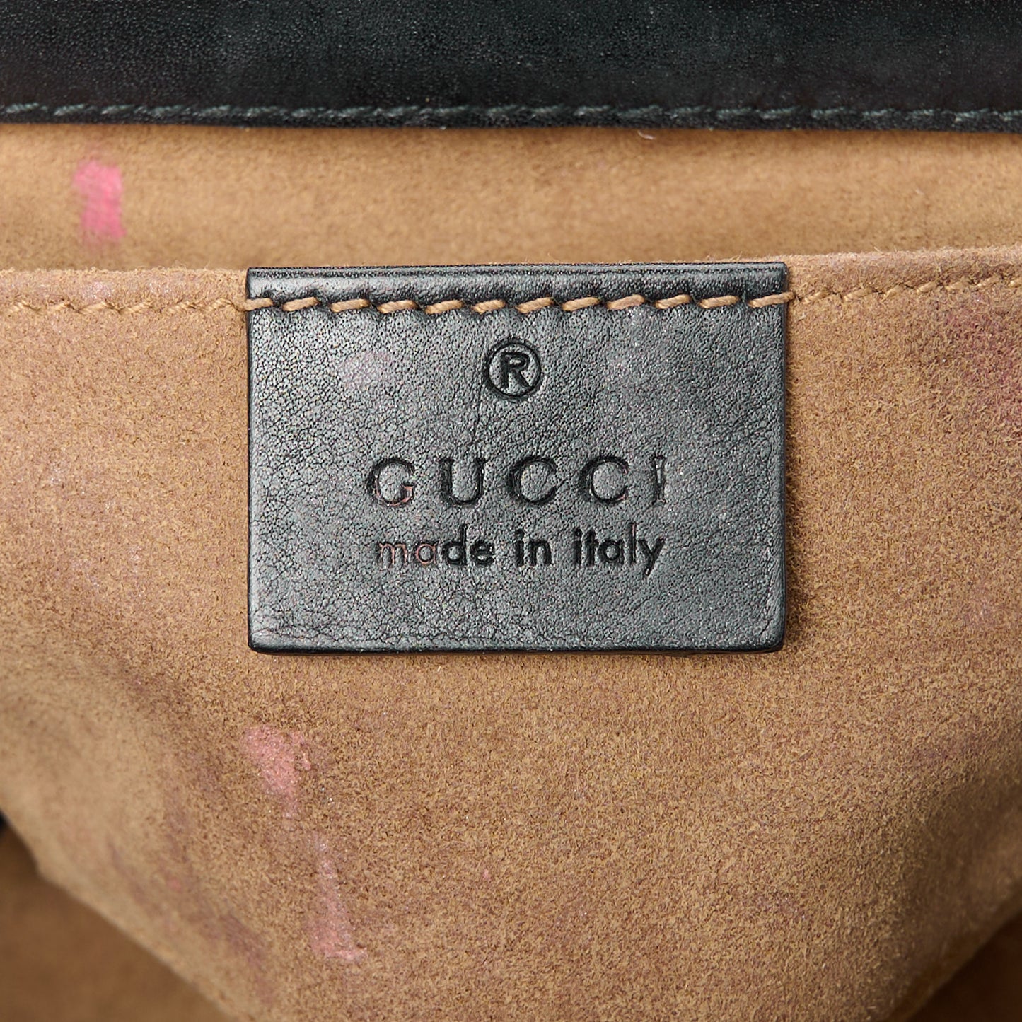 GG Supreme Monogram Calfskin Small Padlock Shoulder Bag Beige Black Cuir