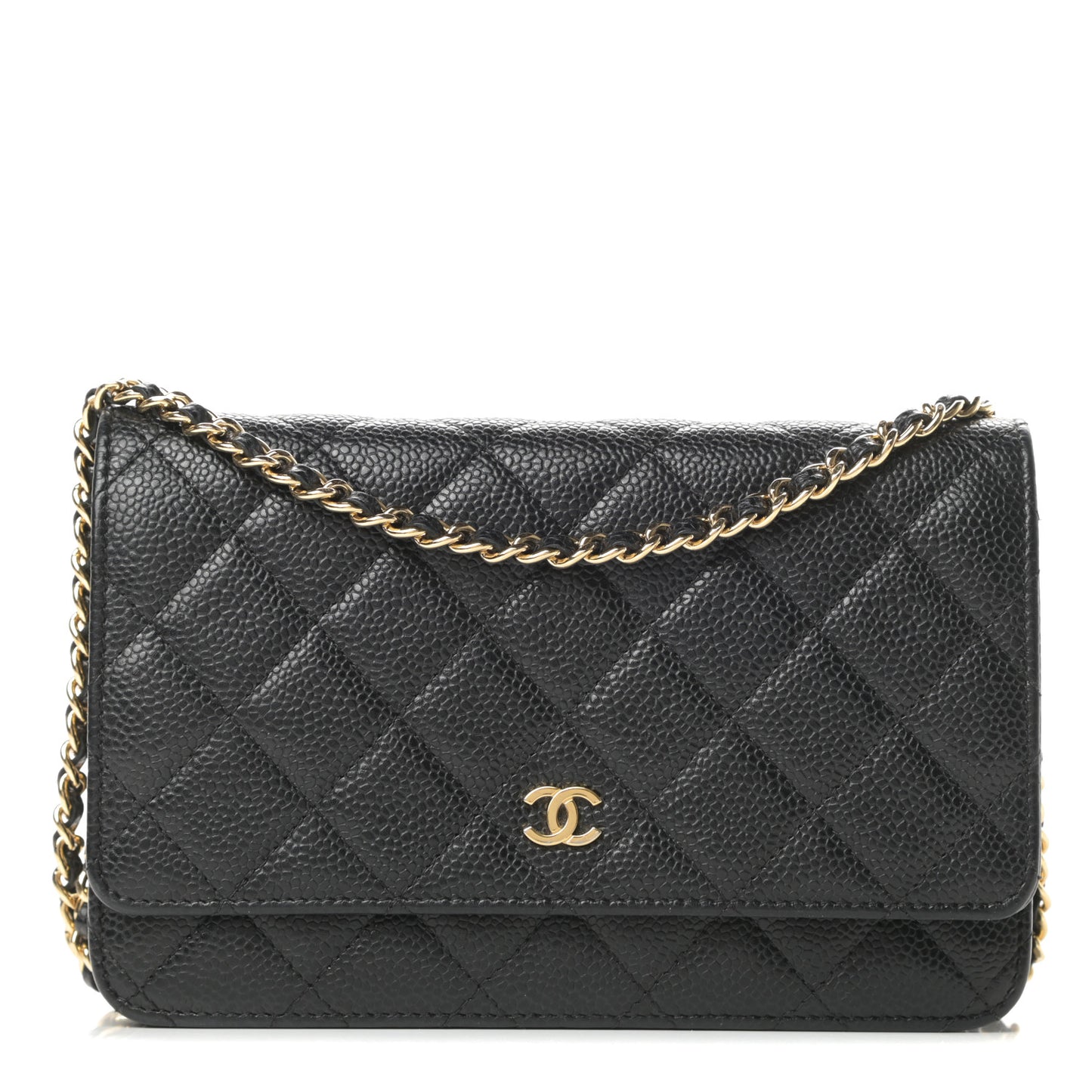 Caviar Quilted Wallet On Chain WOC Black