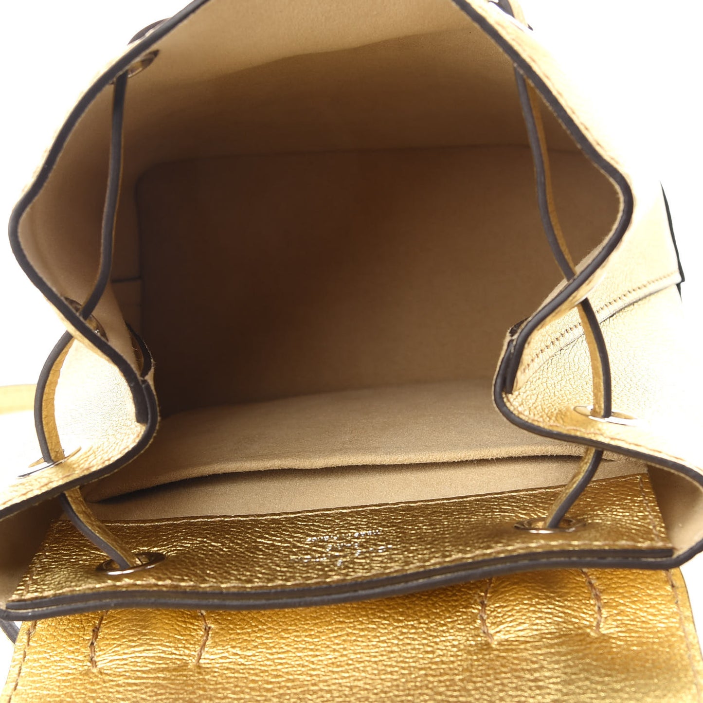 Metallic Calfskin Lockme Mini Backpack Gold