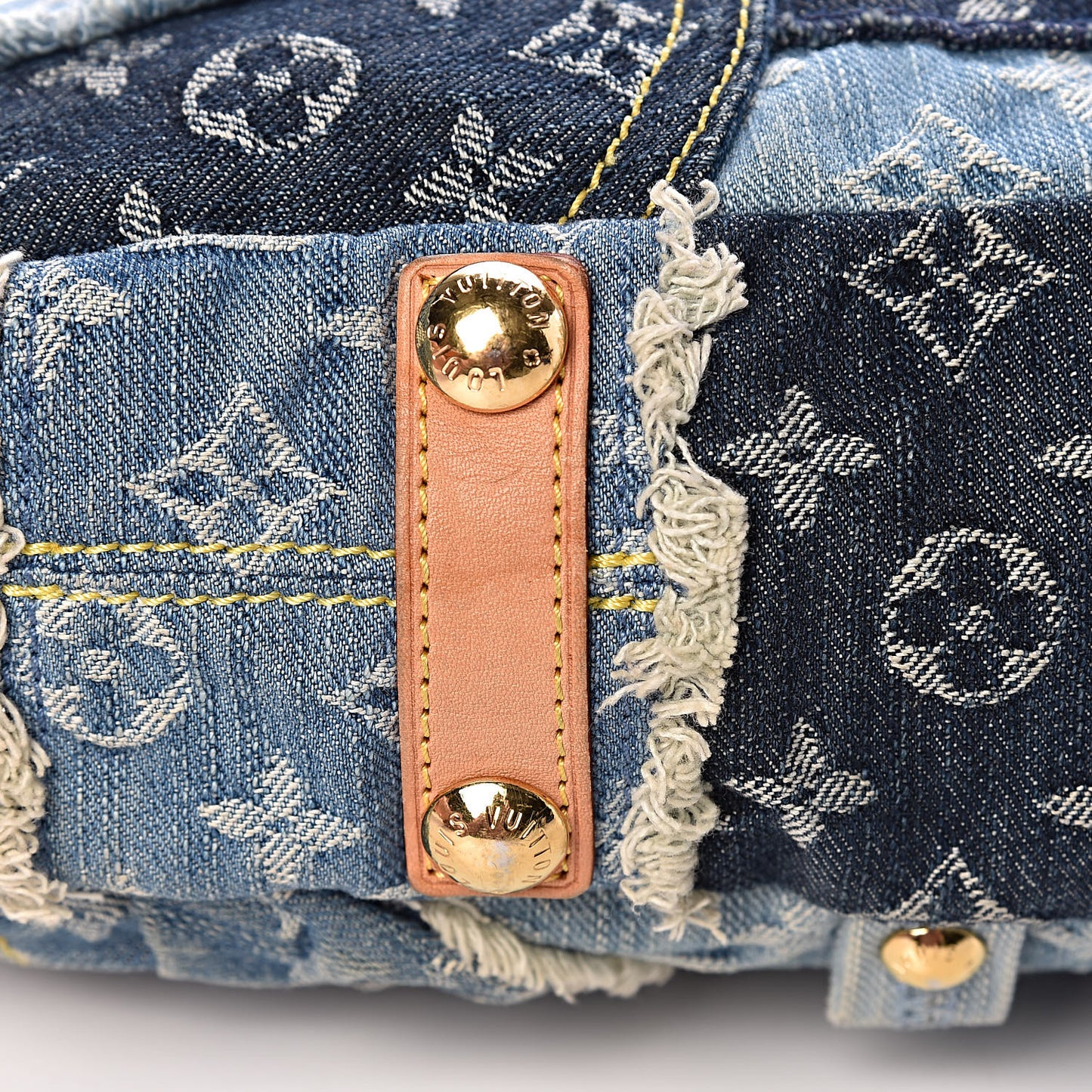 Denim Patchwork Posty Messenger Bag Blue