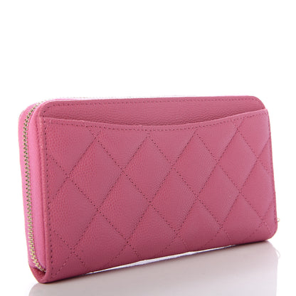 Chanel Caviar Quilted Medium Zip Around Wallet Pink 3 of 9