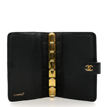 Chanel Goatskin Small Ring Agenda Planner Black 4 of 9
