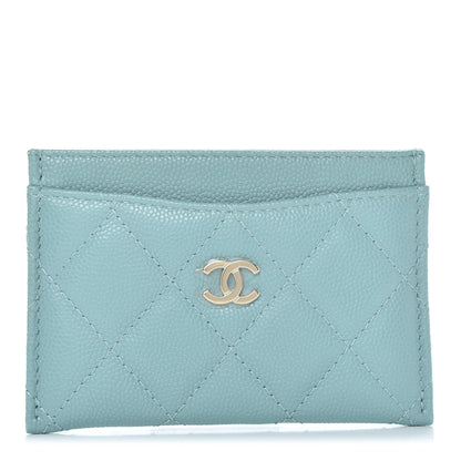 Chanel Caviar Quilted Card Holder Light Blue 1 of 8