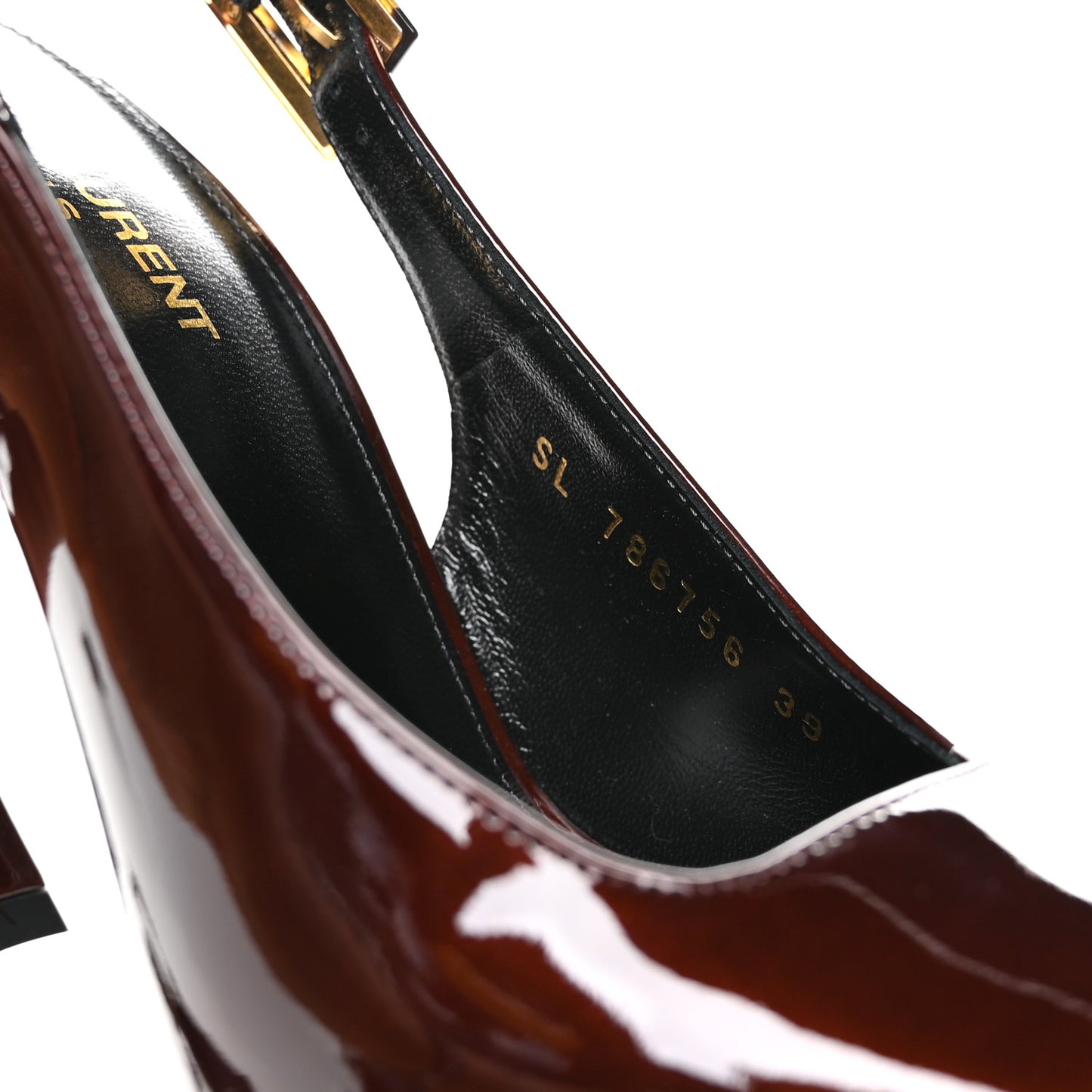 Vernice Gloss Dune 110 Slingback Pumps 39 Marron Glace